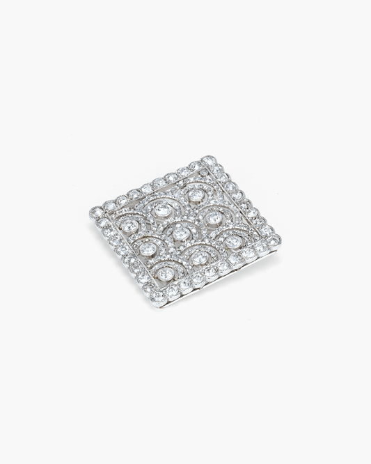Edwardian Diamond Lozenge Brooch by Cartier