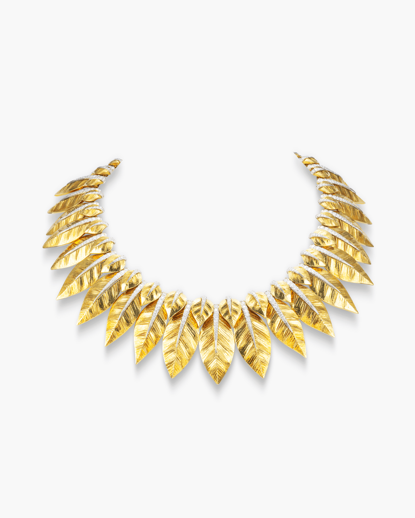 Estate Diamond Laurel Leaf Necklace by David Webb