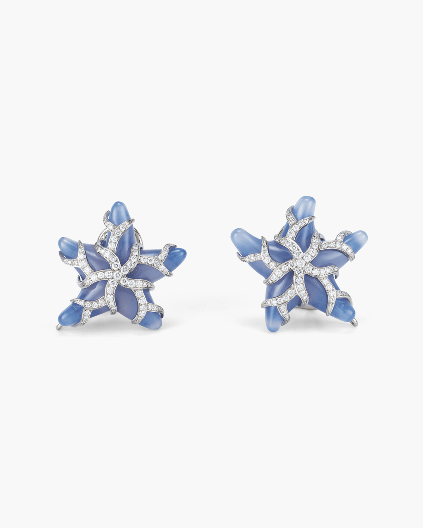 Estate Chalcedony and Diamond Starfish Brooch and Earrings by Tiffany & Co.