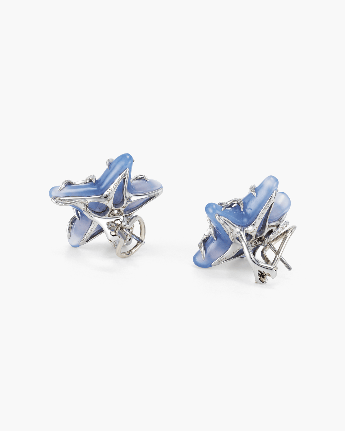 Estate Chalcedony and Diamond Starfish Brooch and Earrings by Tiffany & Co.