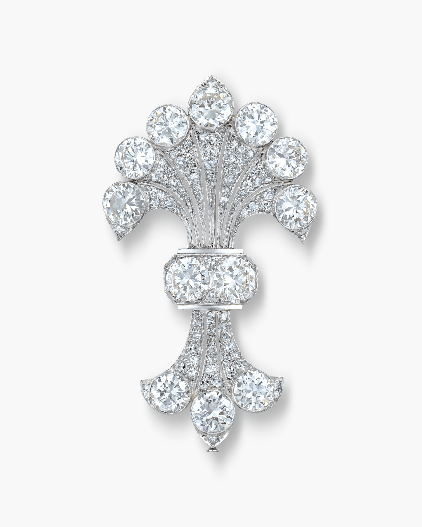 Art Deco Diamond Fleur-de-lys Brooch