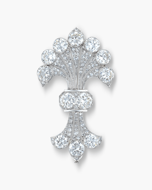 Art Deco Diamond Fleur-de-lys Brooch