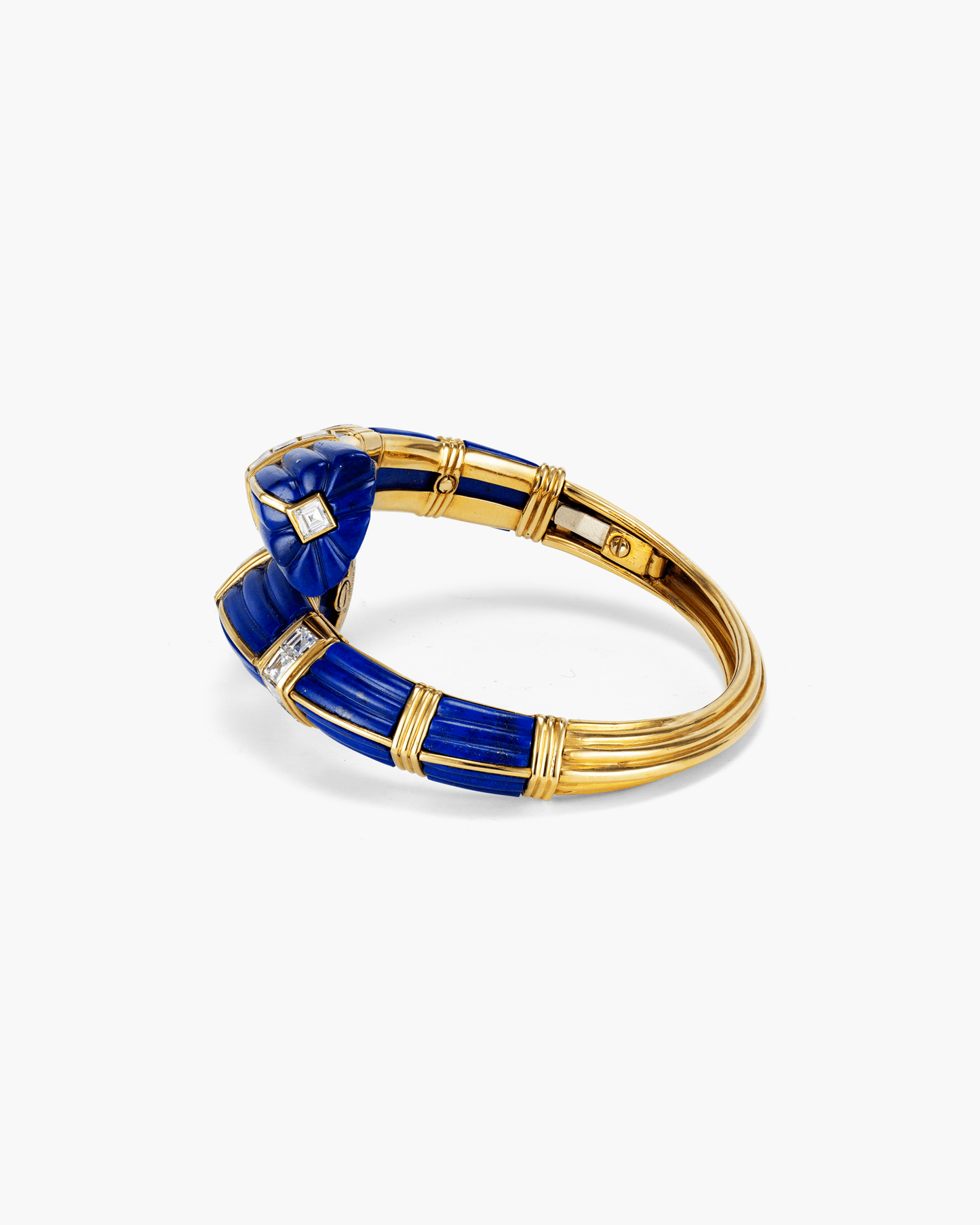 Estate Diamond Lapis Lazuli Necklace, Earrings and Bangle Set by Boucheron