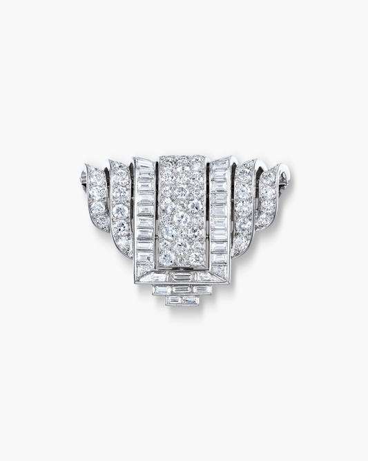 Art Deco Diamond Ribbon Clip by Van Cleef & Arpels