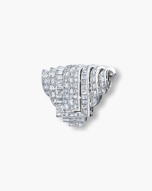 Art Deco Diamond Ribbon Clip by Van Cleef & Arpels