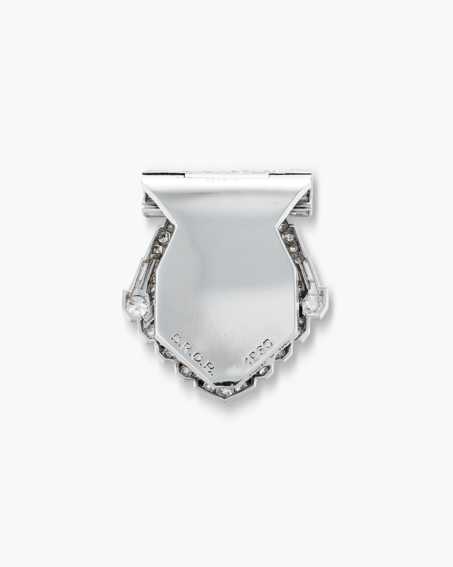 Art Deco Diamond and Sapphire Lapel Clip by Cartier