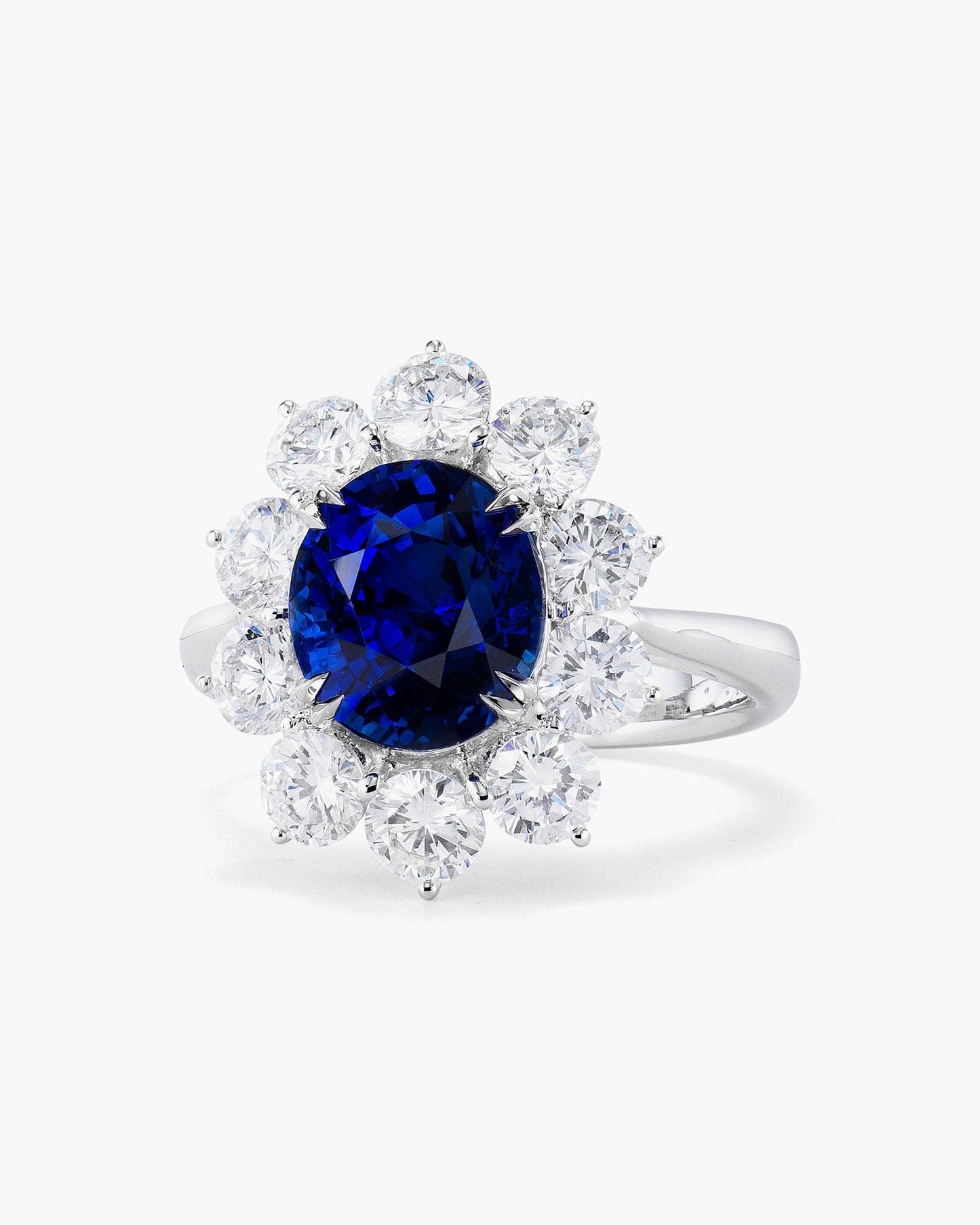 4.01 carat Oval Shape Sapphire and Diamond Ring