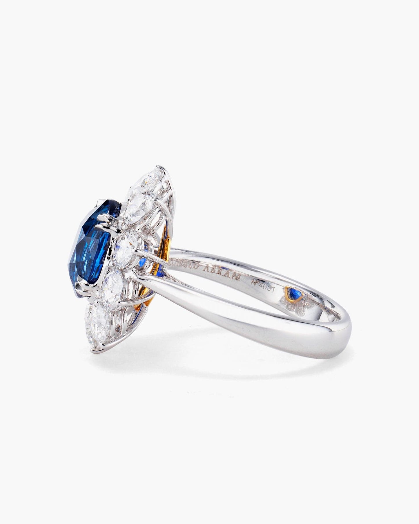 4.01 carat Oval Shape Sapphire and Diamond Ring