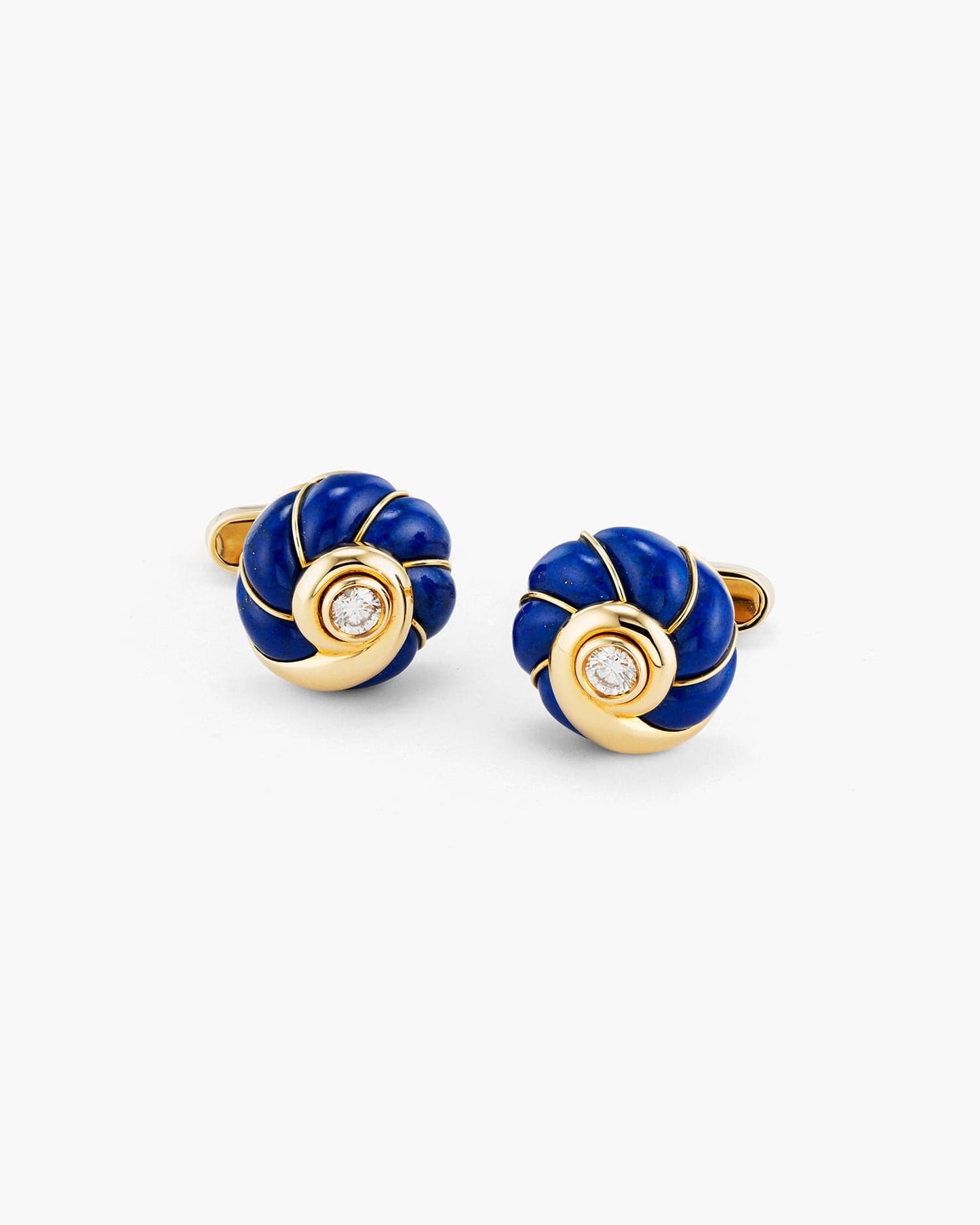 Diamond and Lapis Lazuli Fan Cufflinks