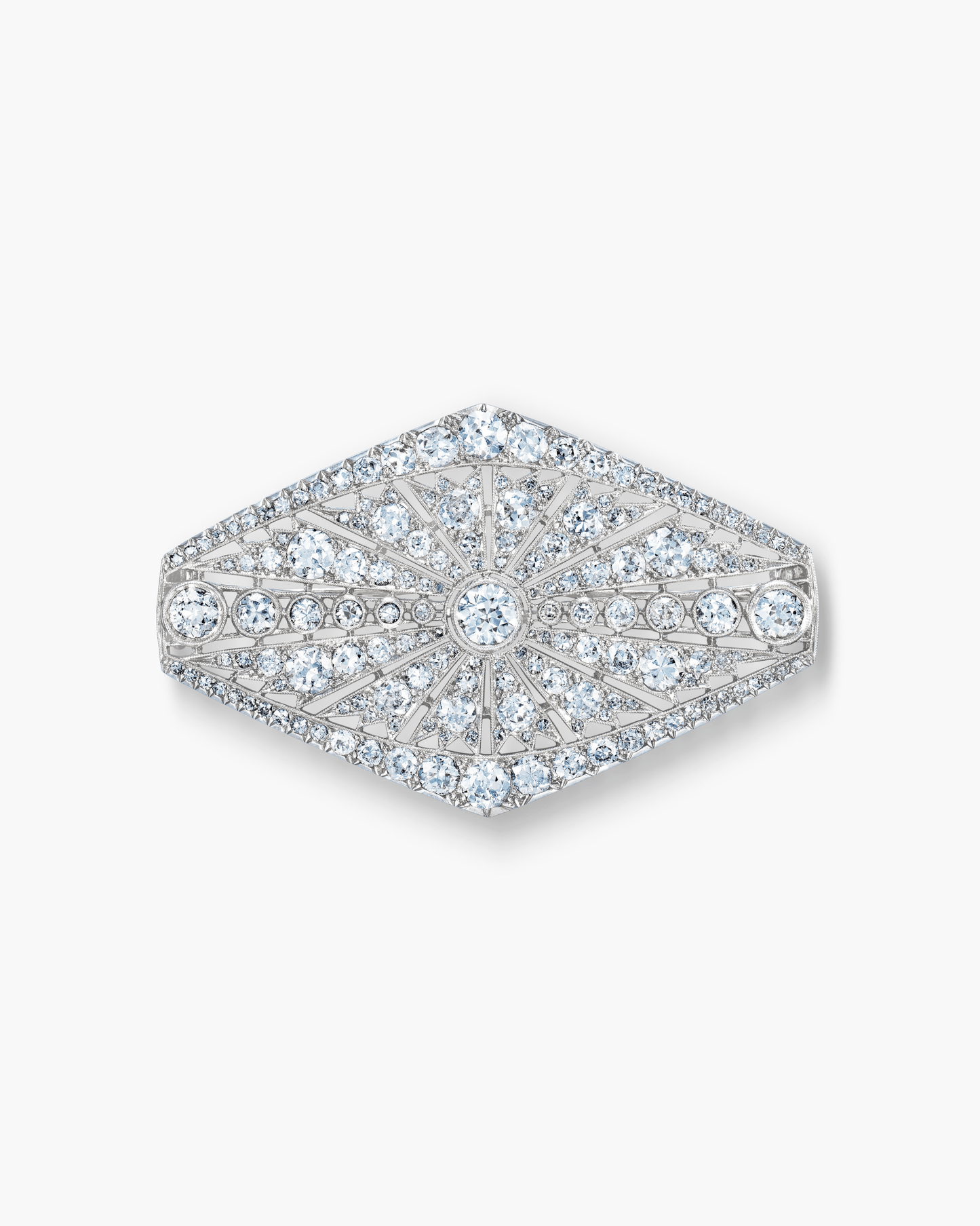 Art Deco Diamond Sunburst Brooch