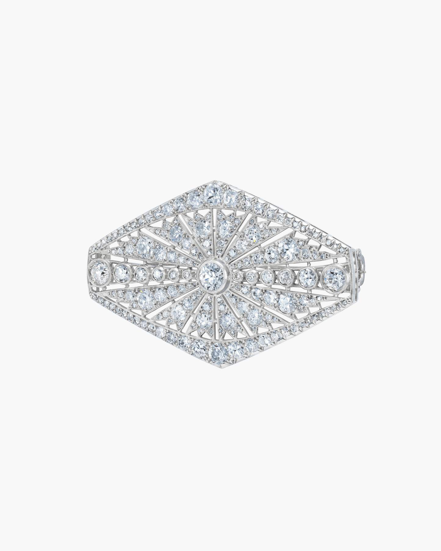 Art Deco Diamond Sunburst Brooch