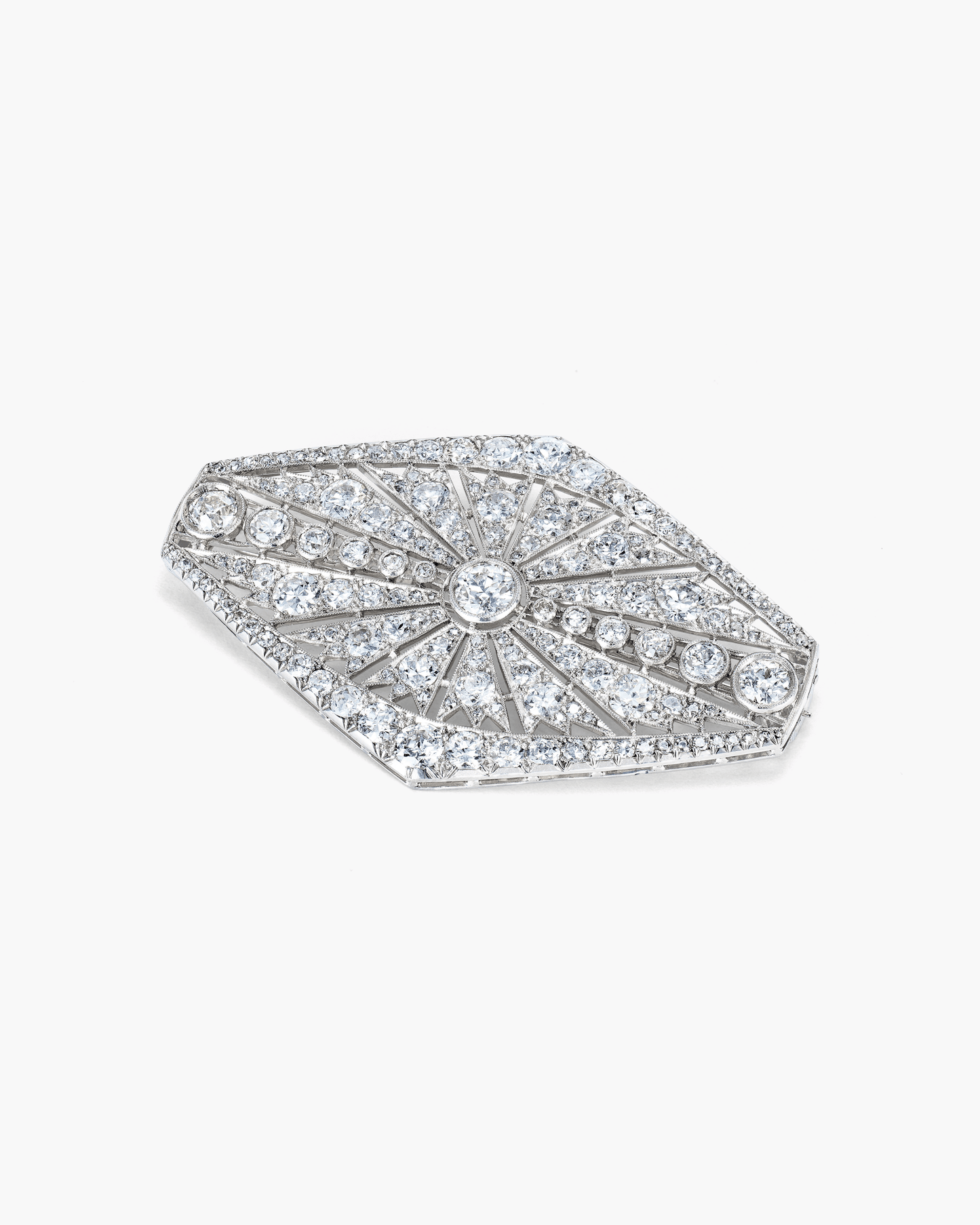 Art Deco Diamond Sunburst Brooch