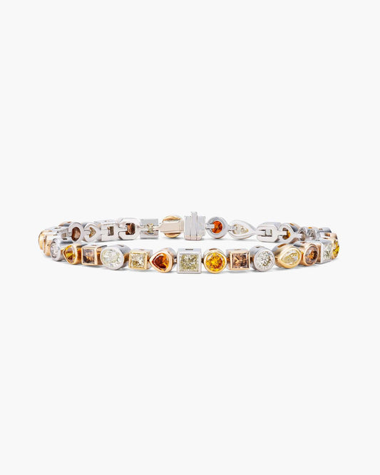 Fancy Coloured and White Diamond Bracelet
