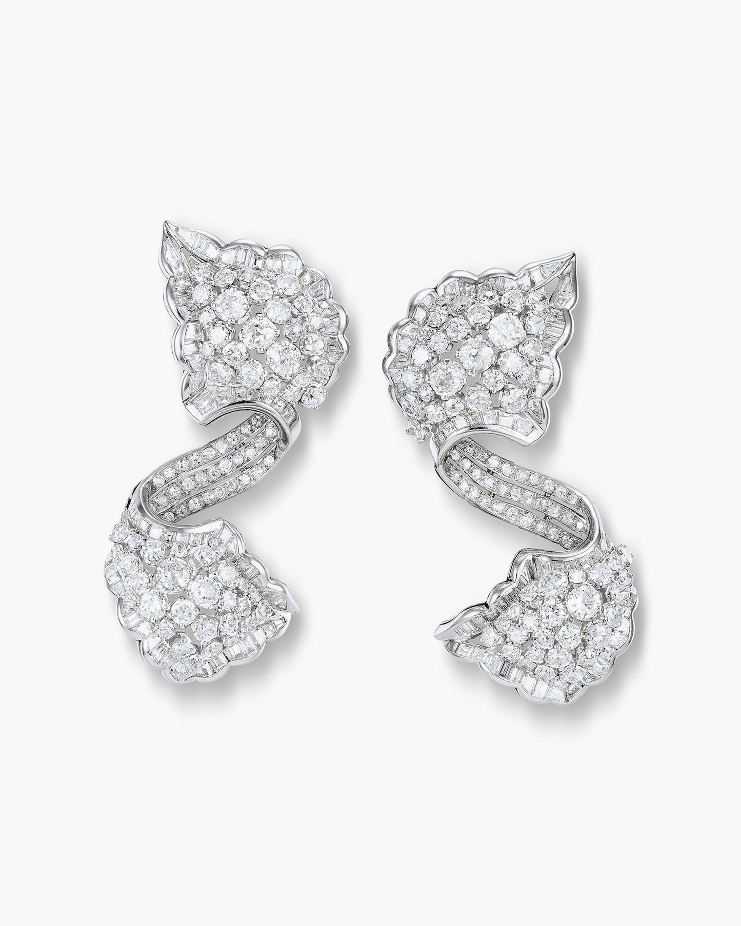 Art Deco Diamond Double Clips