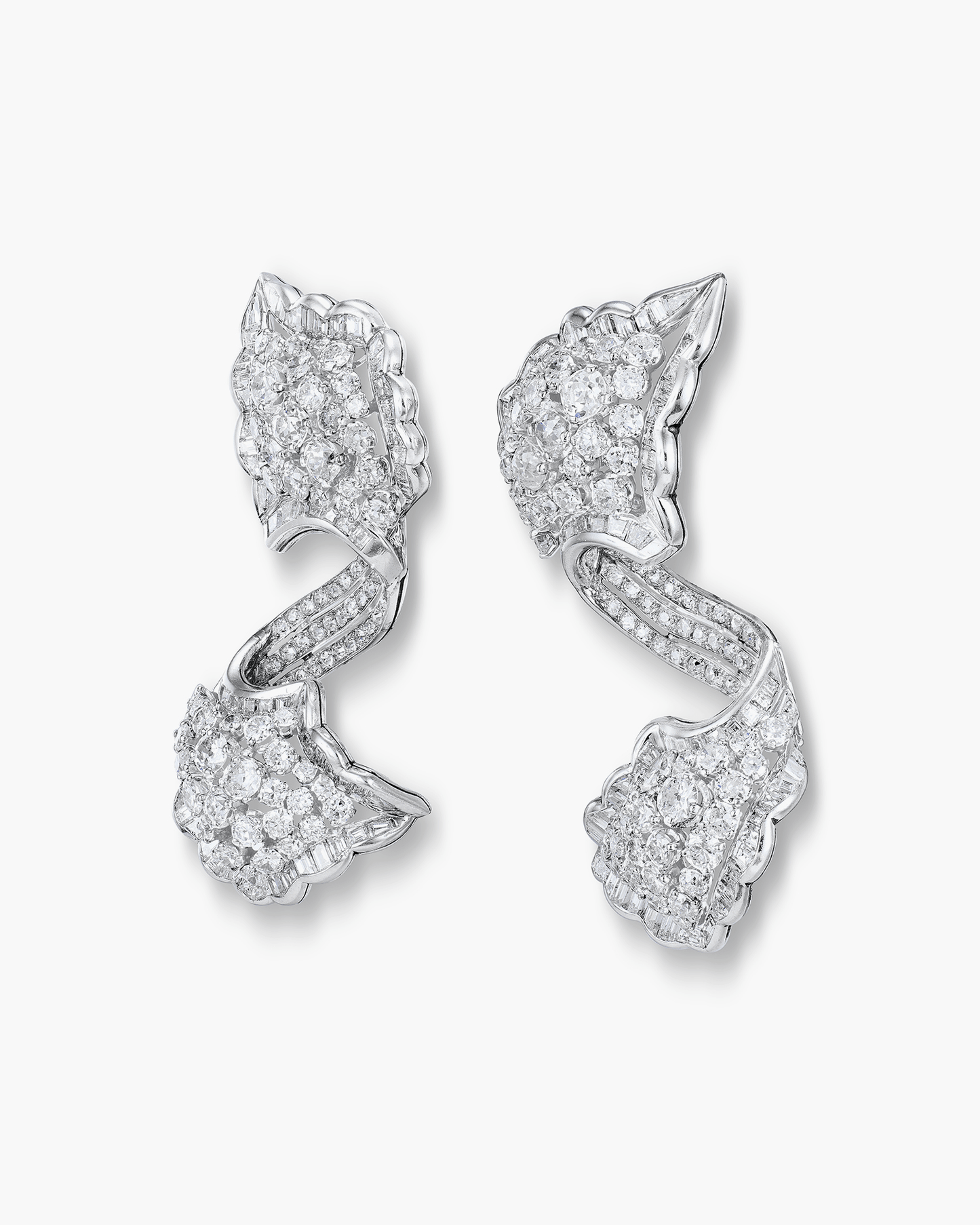 Art Deco Diamond Double Clips