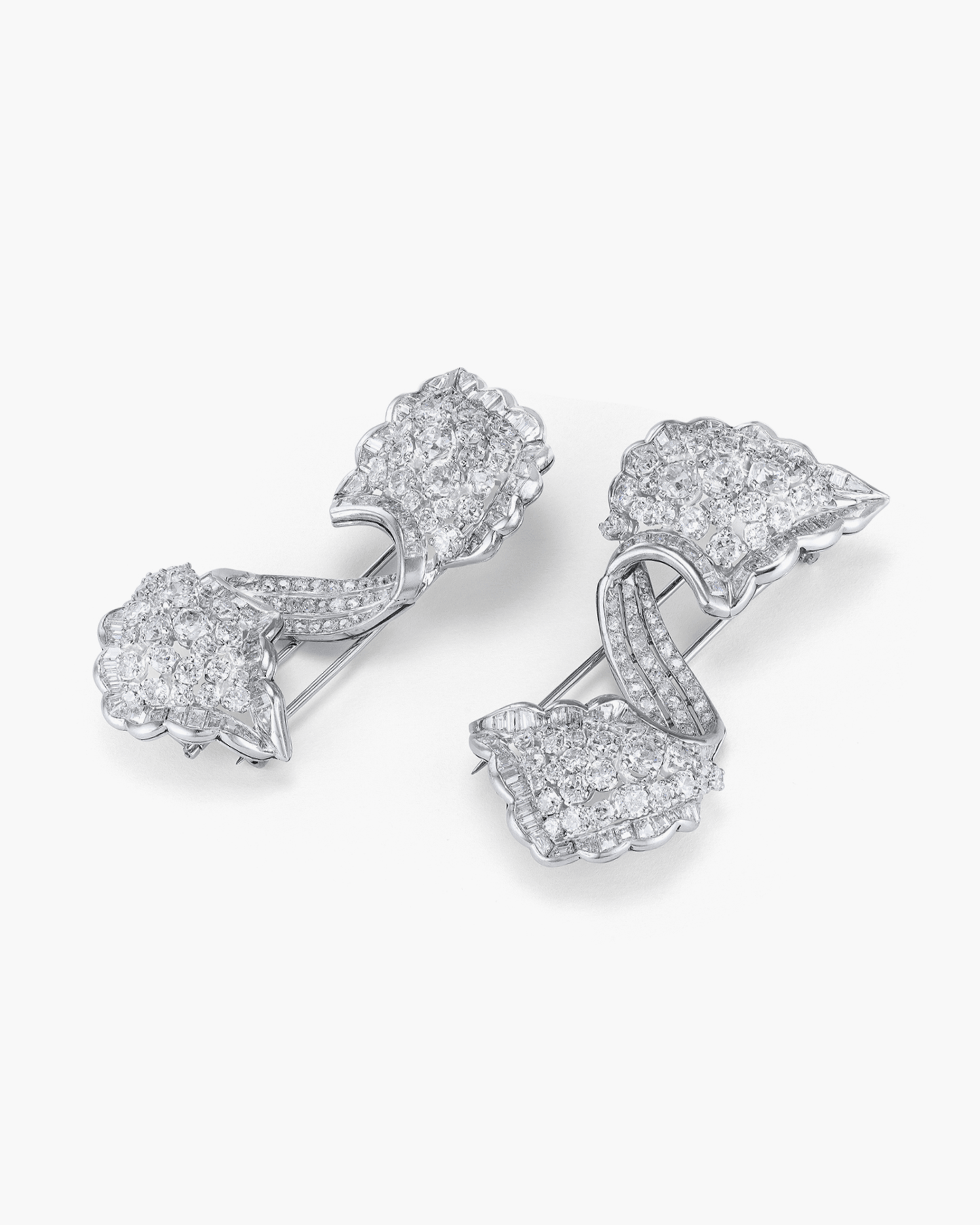 Art Deco Diamond Double Clips