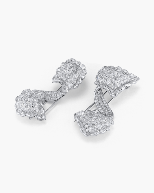 Art Deco Diamond Double Clips