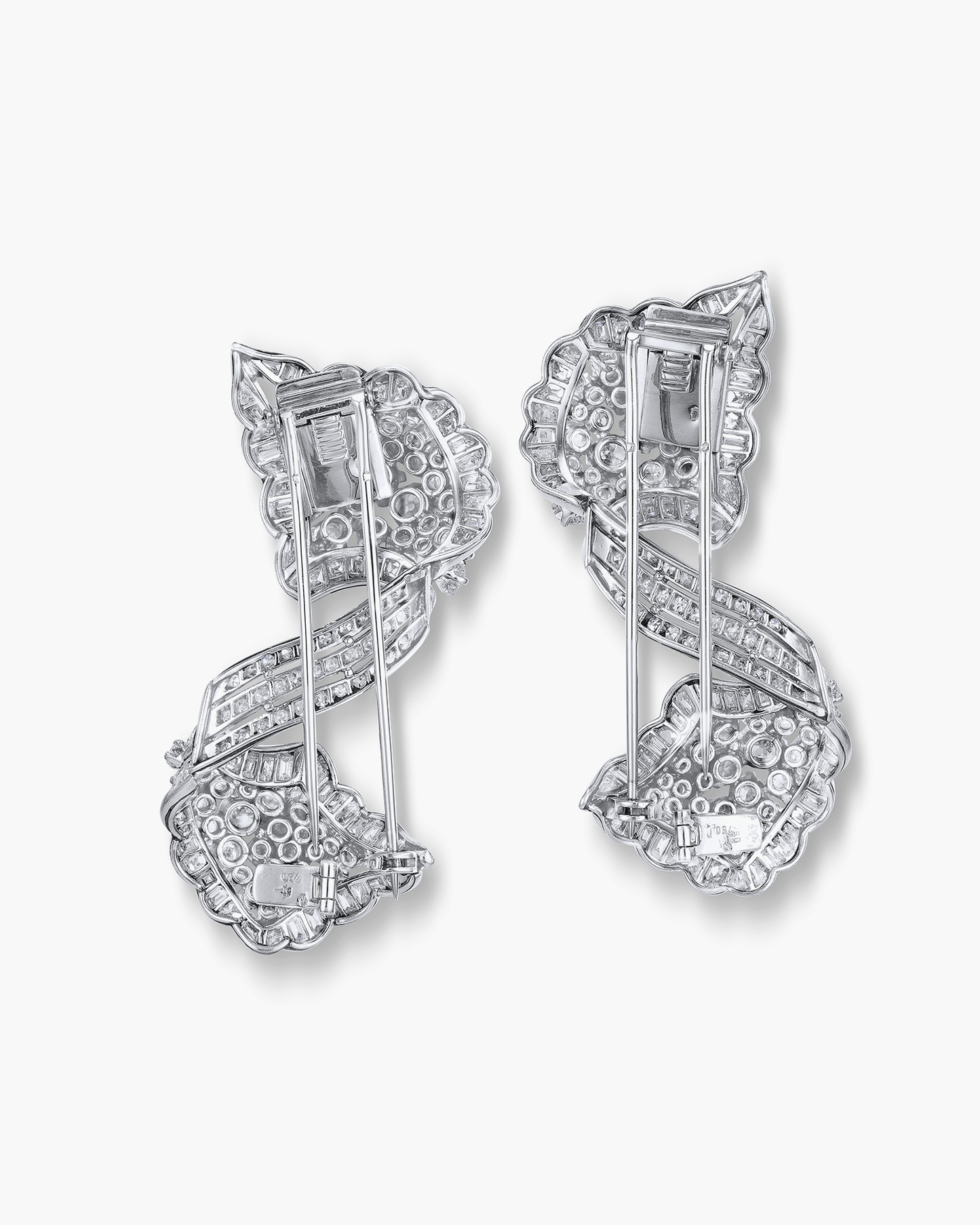 Art Deco Diamond Double Clips