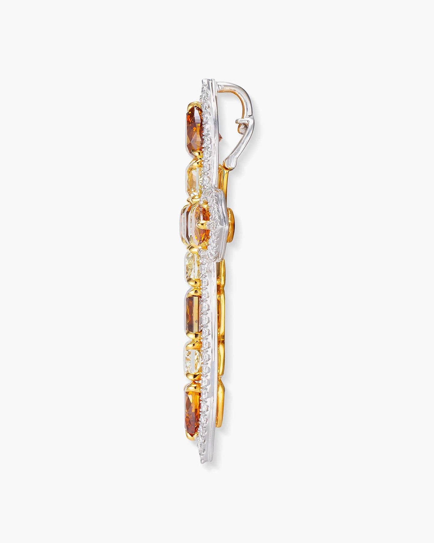 Fancy Coloured and White Diamond Cross Pendant Necklace, 6.53 carats