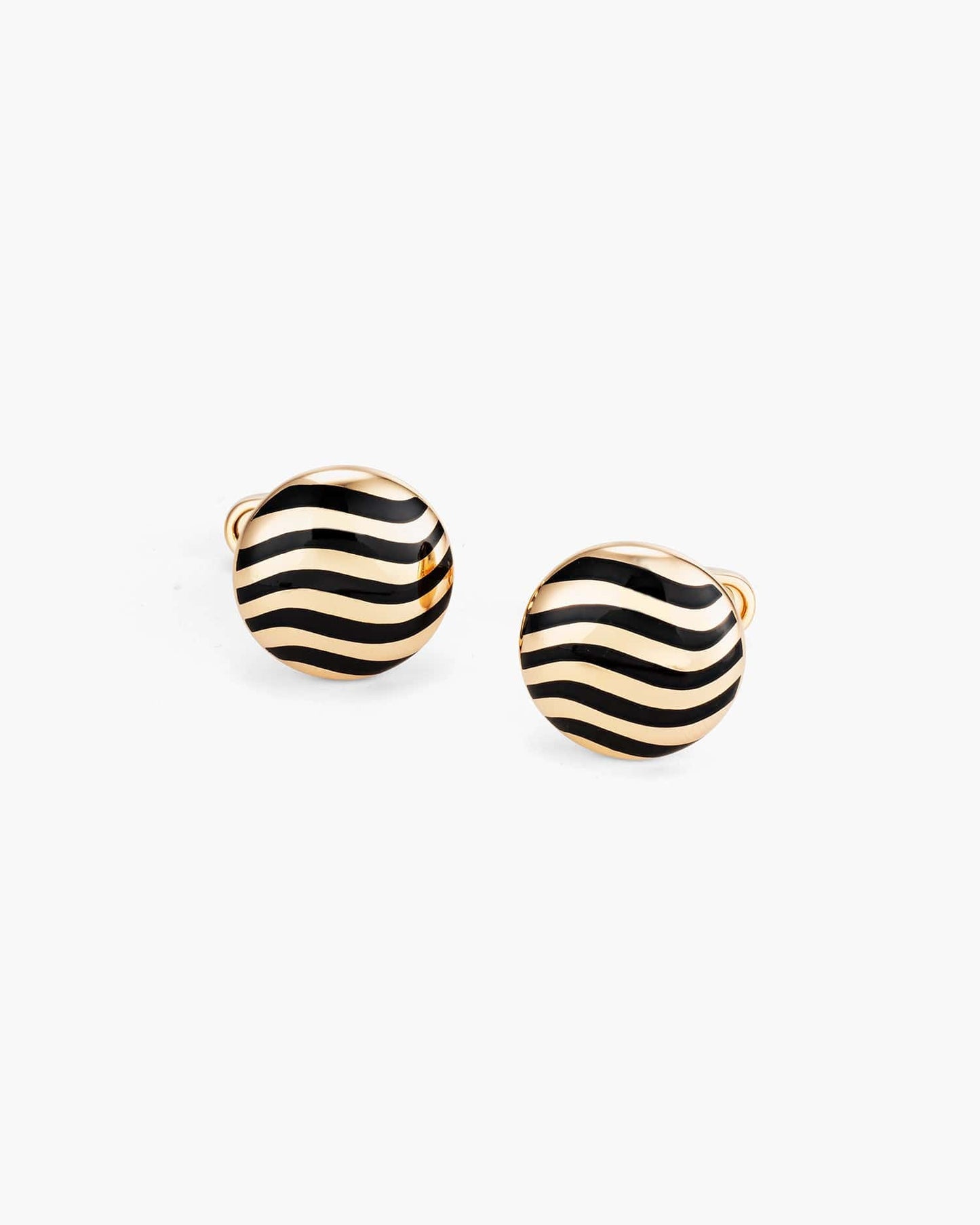 Black Resin Waves Cufflinks