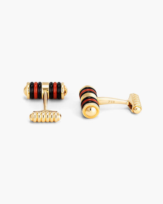 Jasper and Onyx Cylinder Cufflinks