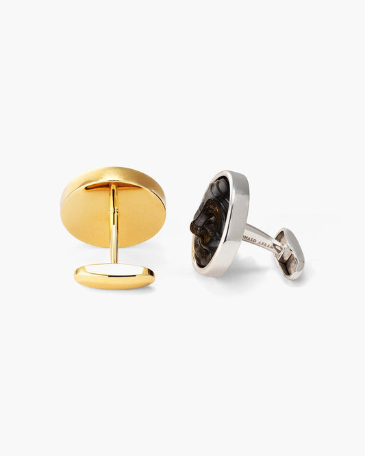 Labradorite and Opal Sun and Moon Cufflinks