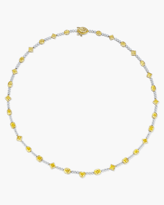 Fancy Shaped Yellow Diamond Necklace, 10.41 carats