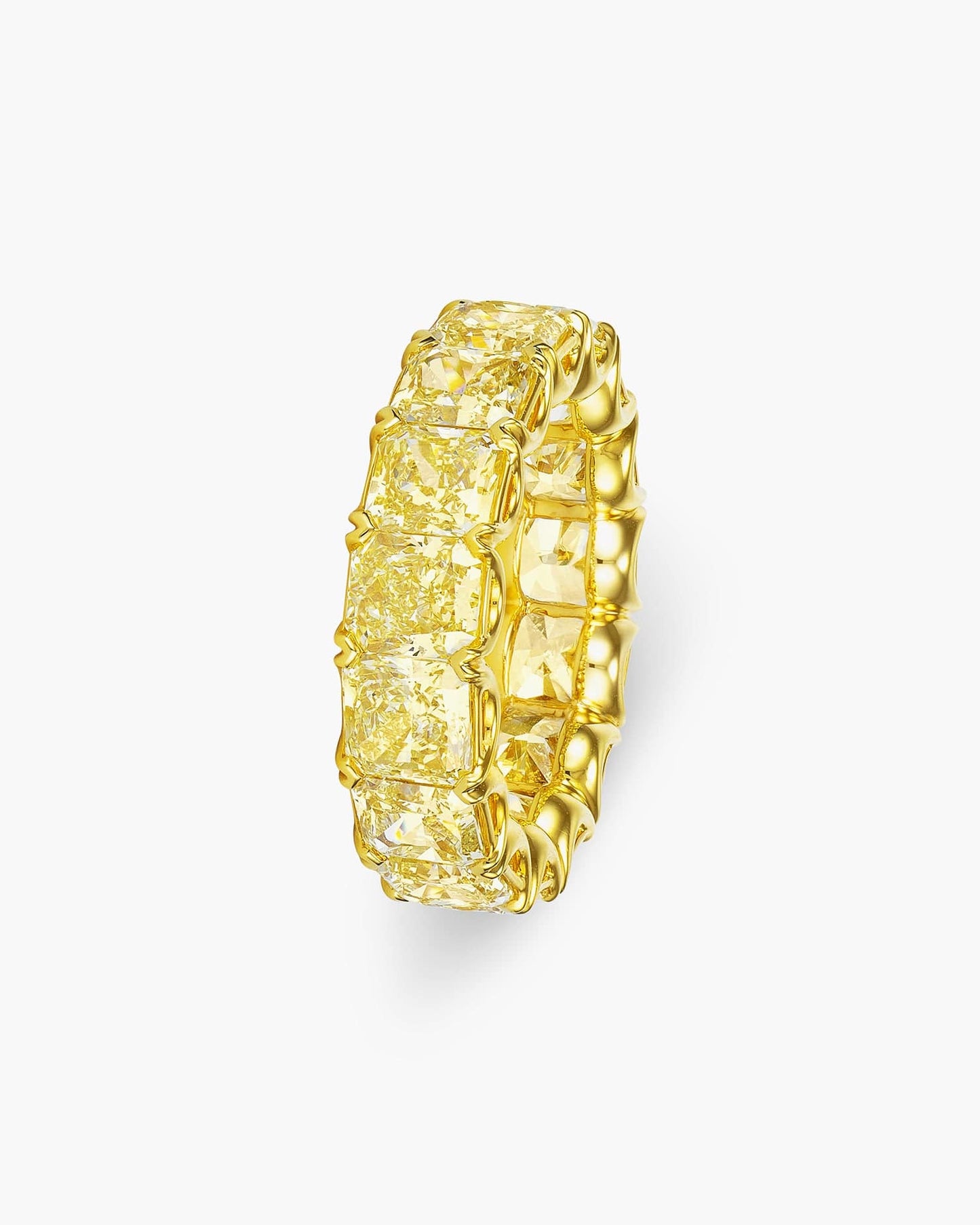 Radiant Cut Fancy Intense Yellow Diamond Eternity Ring (0.60 carat)
