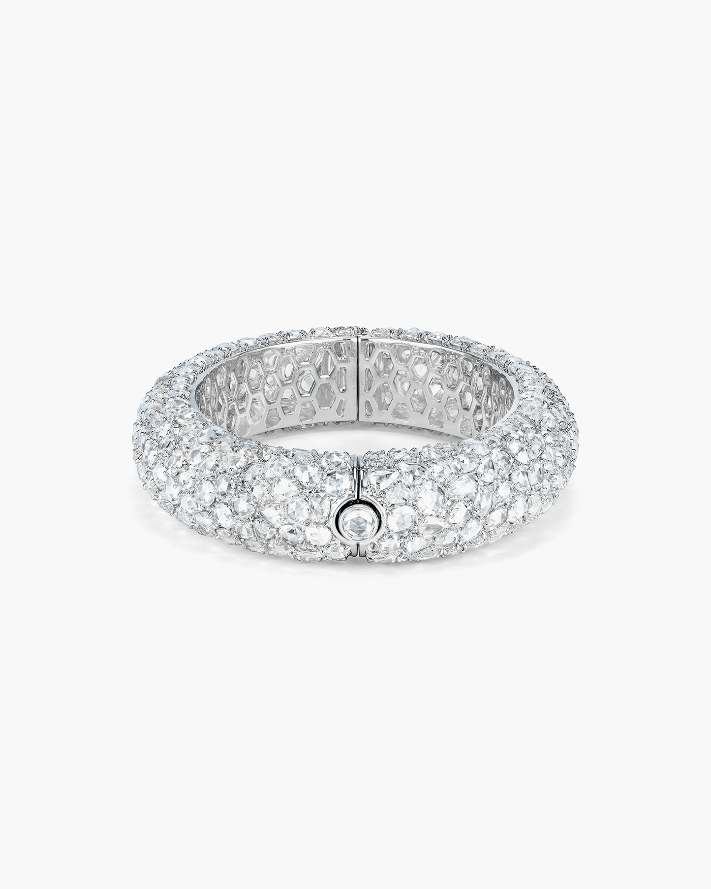 Oval, Round and Pear Shape Rose Cut Diamond Bangle