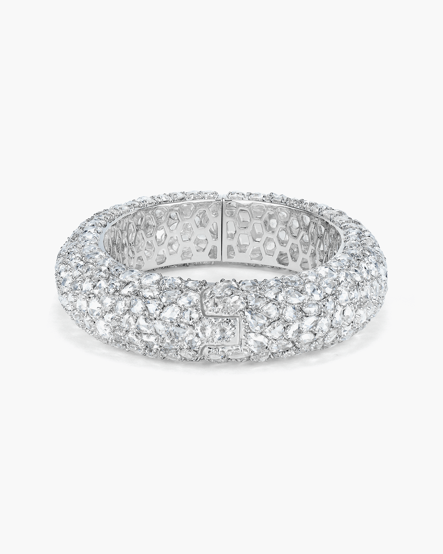 Oval, Round and Pear Shape Rose Cut Diamond Bangle