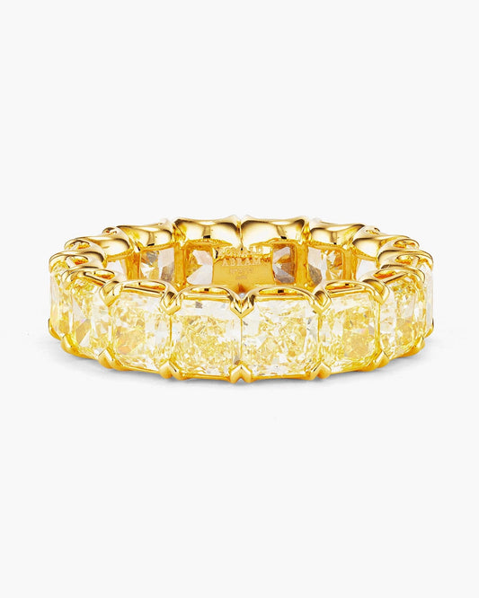 Radiant Cut Fancy Intense Yellow Diamond Eternity Ring (0.50 carat)