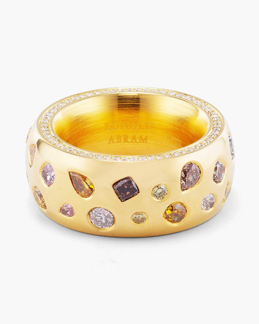 Rainbow Coloured Diamond Band