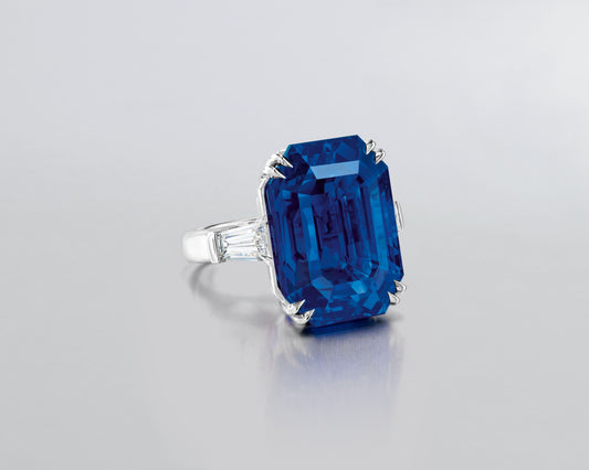 40.61 carat Emerald Cut Ceylon Sapphire Ring