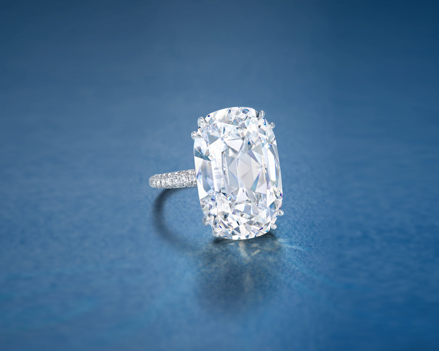 20.92 carat Antique Cushion Cut Diamond Ring