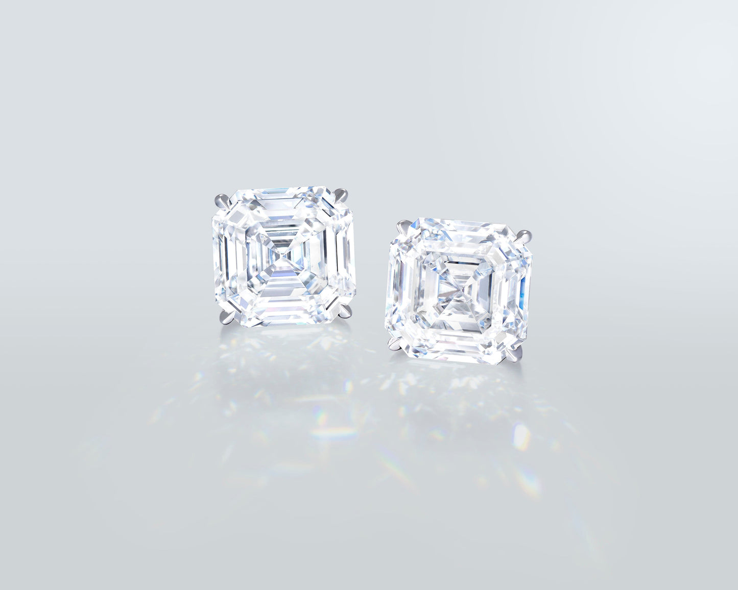 20.16 carat Asscher Cut Diamond Ear Studs