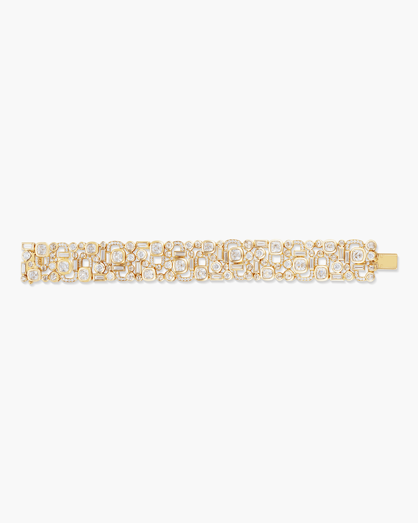Antique Cushion Cut Diamond Arch Bracelet