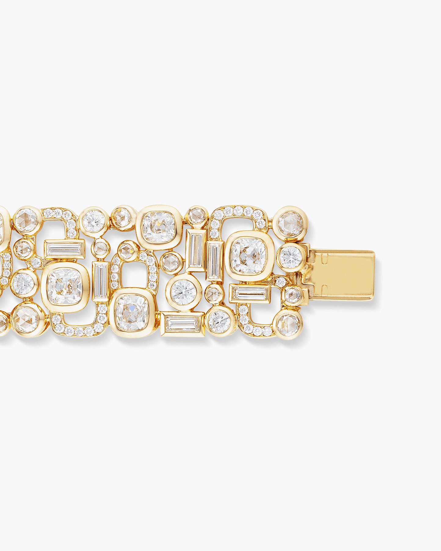 Antique Cushion Cut Diamond Arch Bracelet