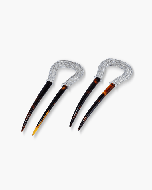 Edwardian Diamond and Tortoise Shell Hair Combs by Boucheron