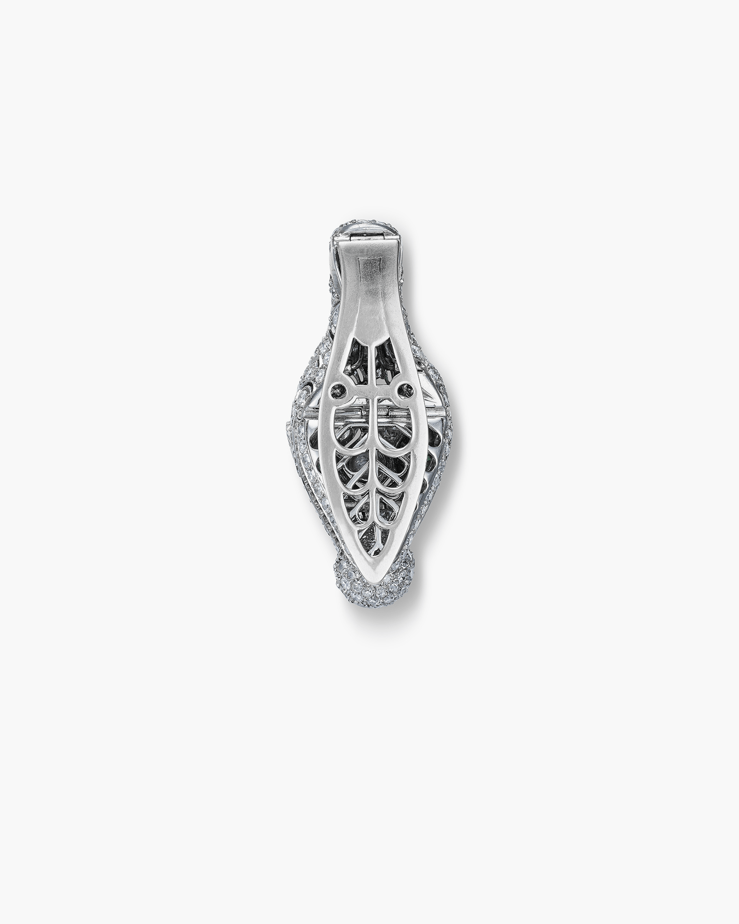 Art Deco Diamond, Emerald and Citrine Snake Head Clip