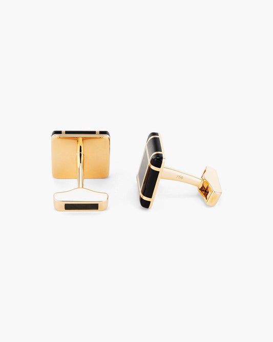 Black Mother of Pearl and Checkerboard Onyx Cufflinks