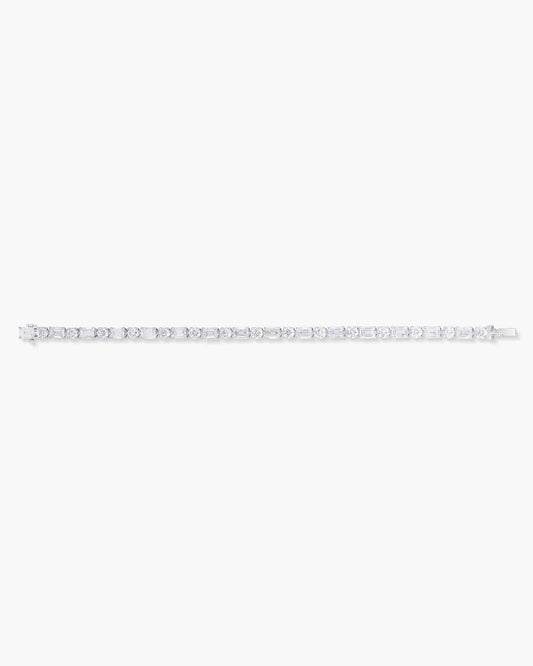 Emerald Cut and Round Brilliant Cut Diamond Bracelet (0.50 carat)