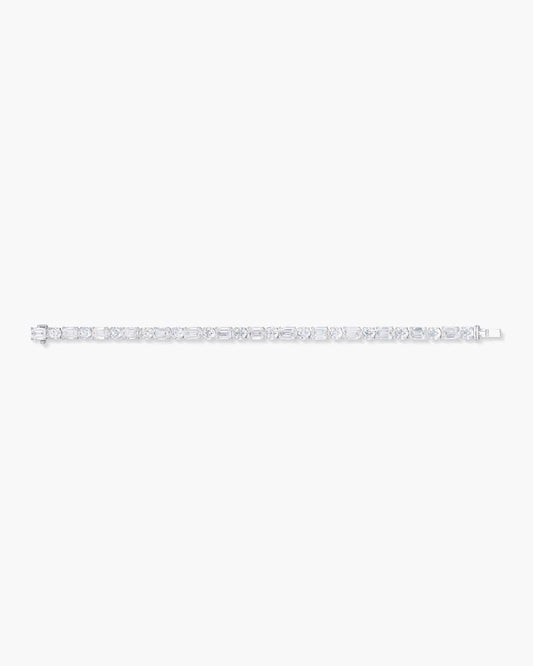 Emerald Cut and Round Brilliant Cut Diamond Bracelet (0.70 carat)