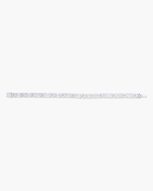 Emerald Cut and Round Brilliant Cut Diamond Bracelet (1.00 carat)