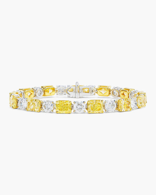 Radiant Cut Yellow and White Diamond Bracelet (1.00 carat)