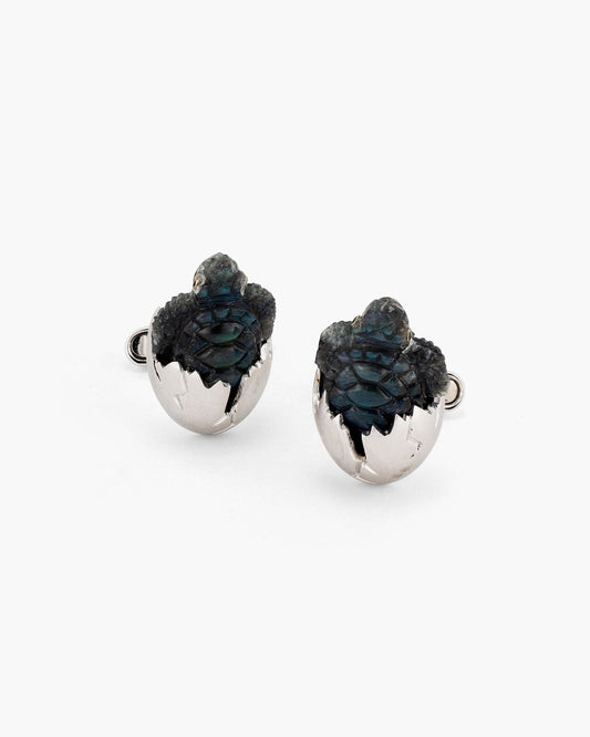Labradorite Hatching Turtle Cufflinks