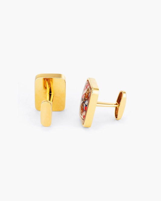 Mother of Pearl and Crystal Playing Cards Cufflinks