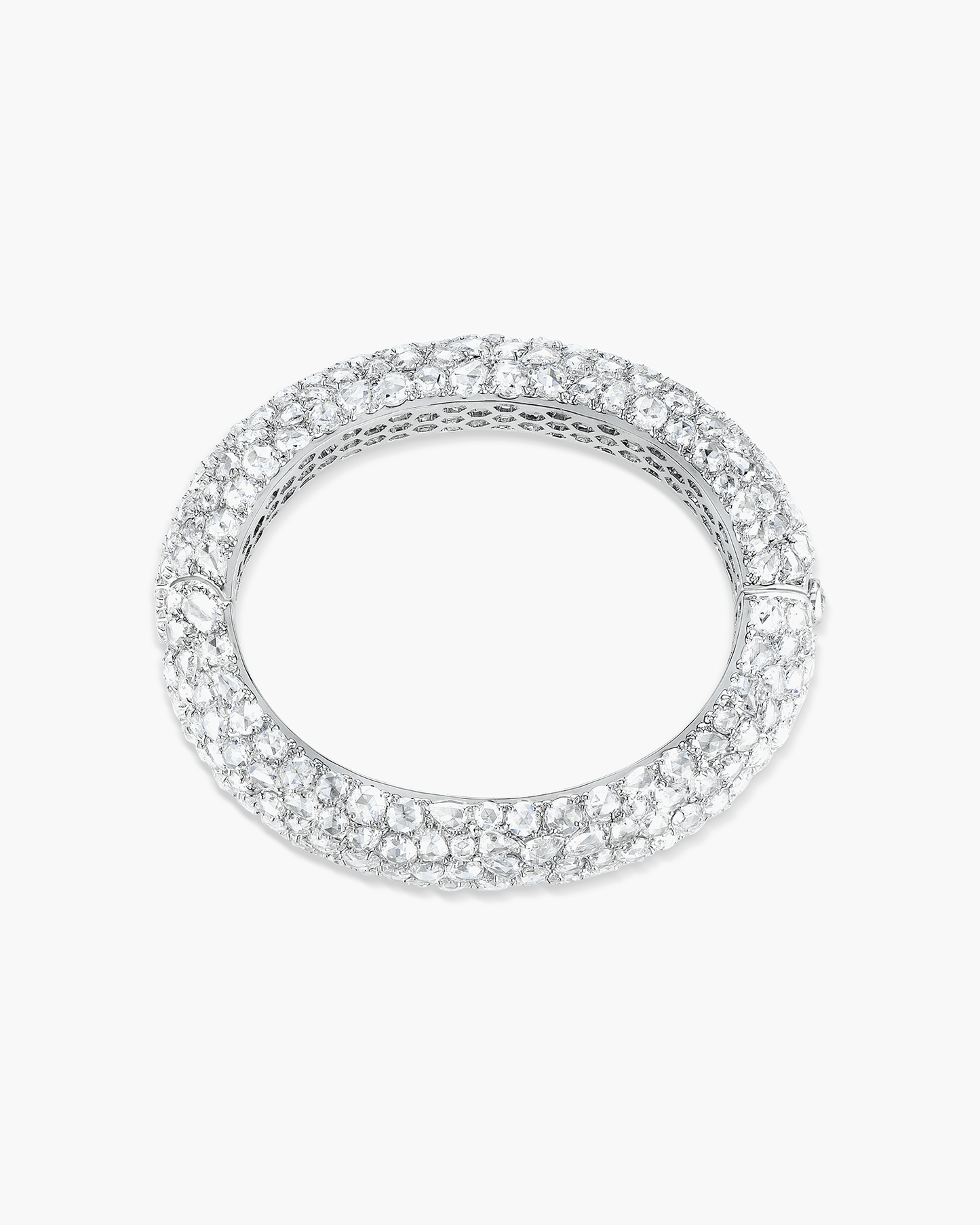 Oval, Round and Pear Shape Rose Cut Diamond Bangle