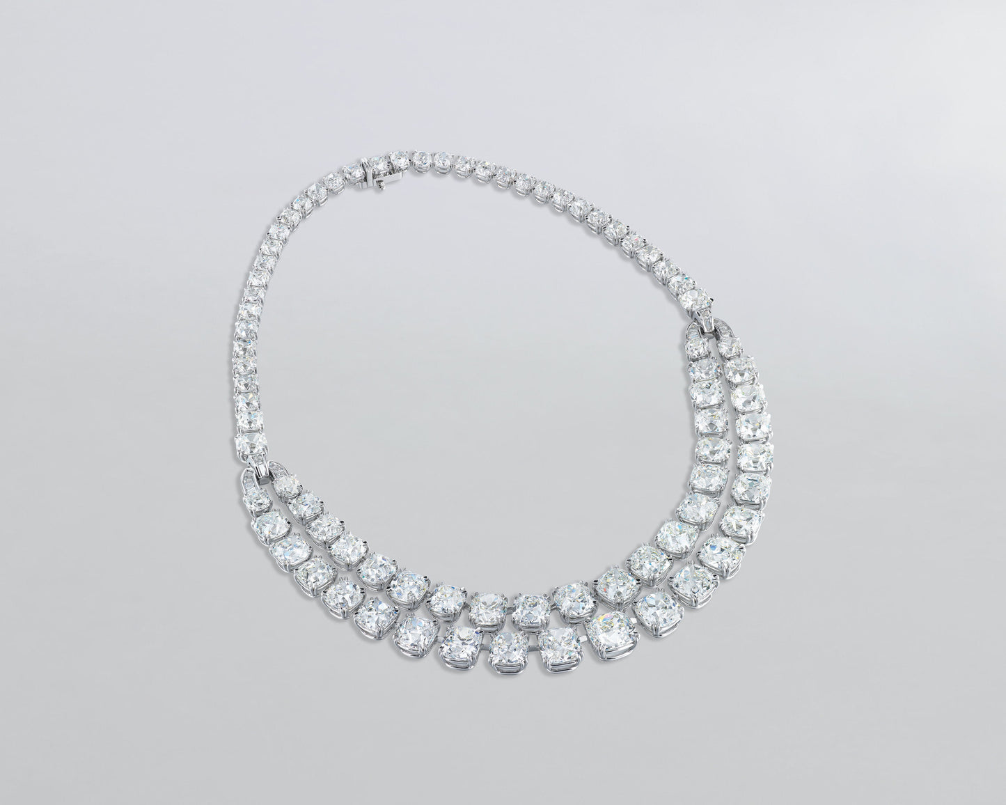 Antique Cushion Cut Diamond Necklace